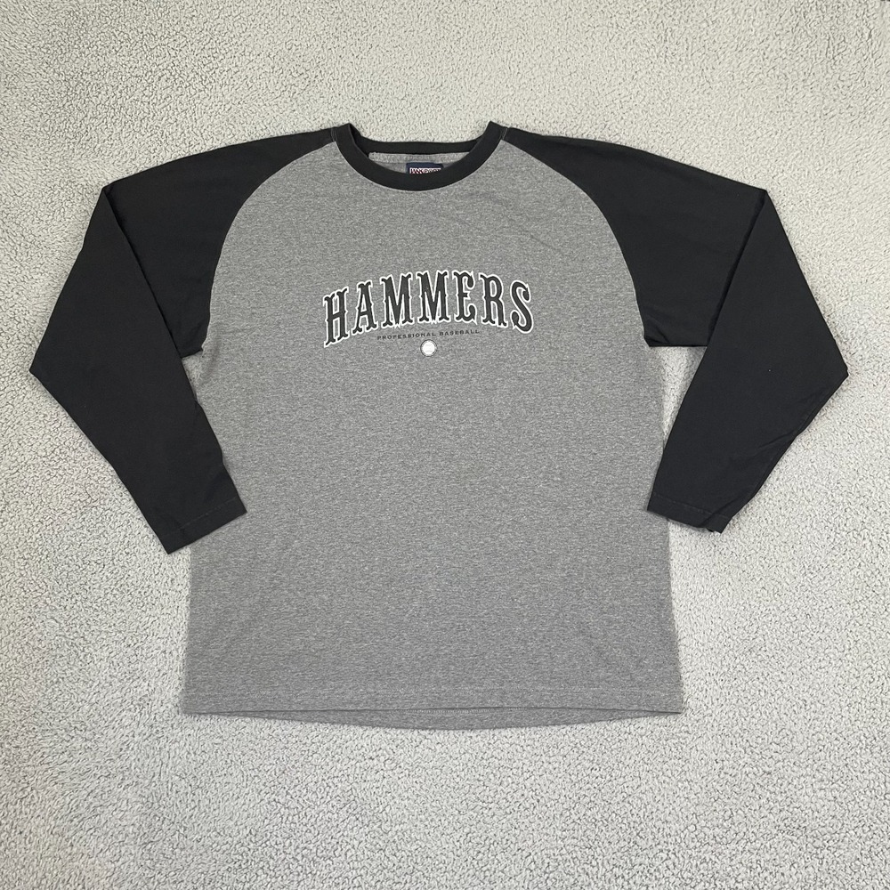 Hammers Professional Baseball Shirt Men 2XL Gray Jansport Sportswear Raglan Tee
